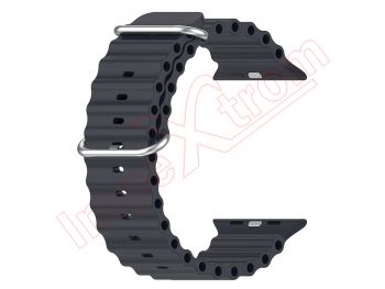Black midnight silicone band for smartwatch Apple Watch Ultra 49mm, A2684